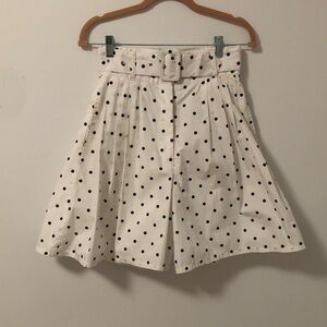 Vintage White Polka Dot High-Waisted Shorts